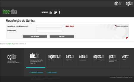 E-mail contendo link para a definição de senha no portal de administração