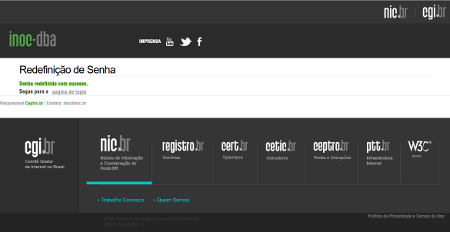E-mail contendo link para a definição de senha no portal de administração